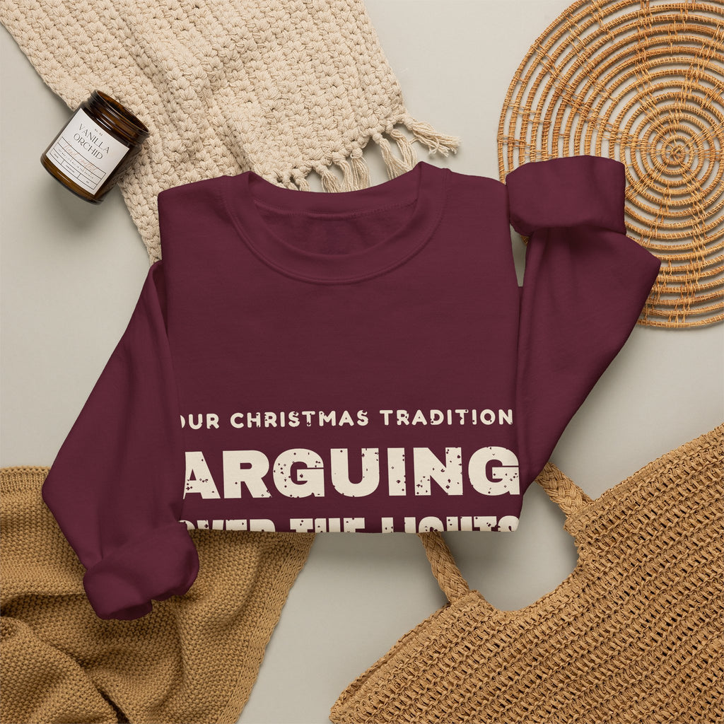 Arguing Over the Lights Couples Christmas Sweatshirt