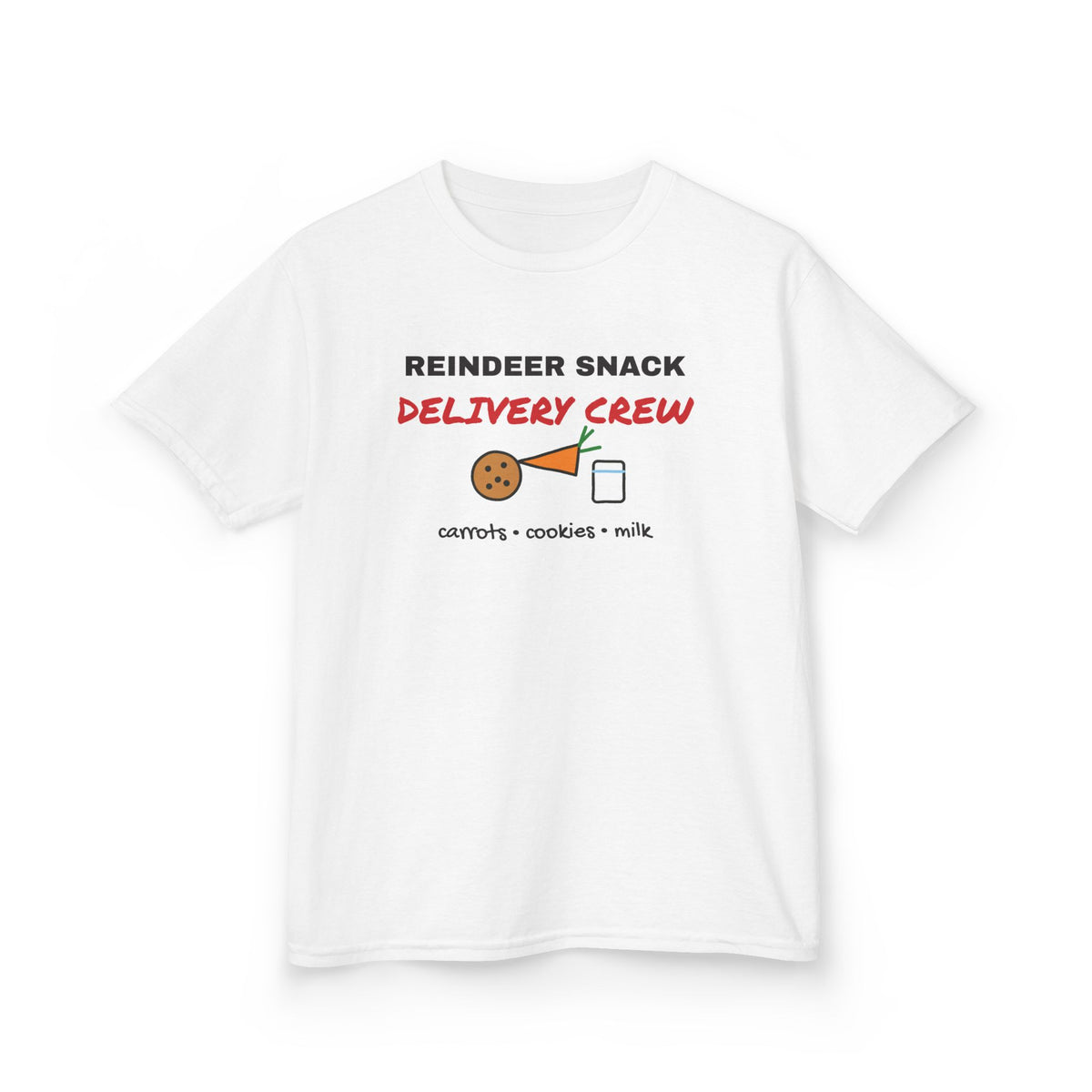 Reindeer Snack Delivery Crew Kids Christmas Tee