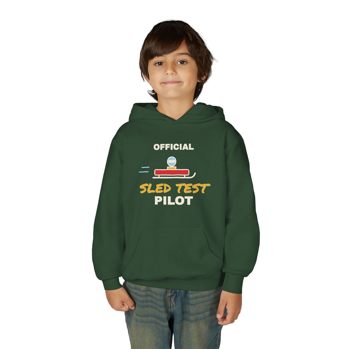 Official Sled Test Pilot Kids Winter Hoodie