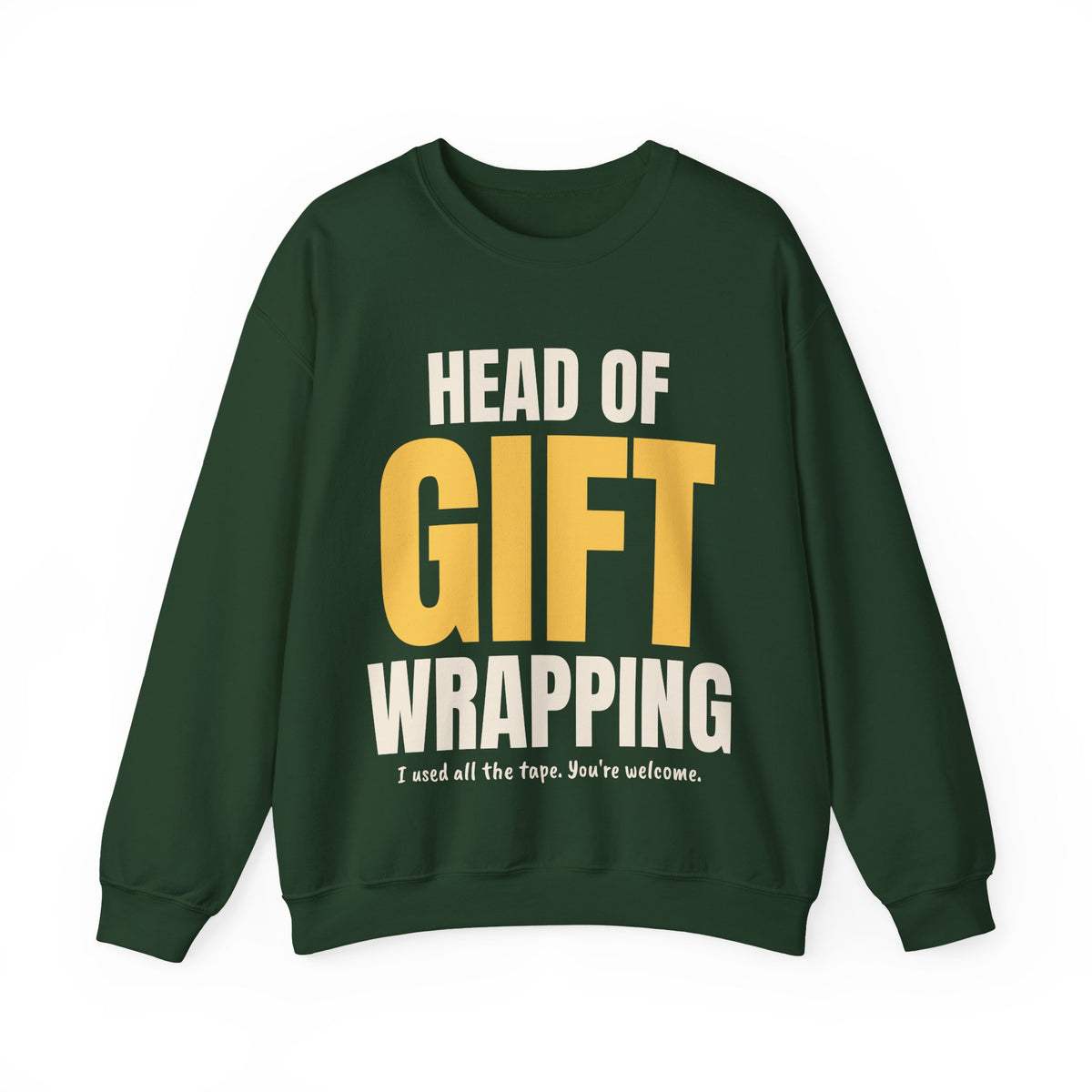 Head of Gift Wrapping Funny Christmas Sweatshirt