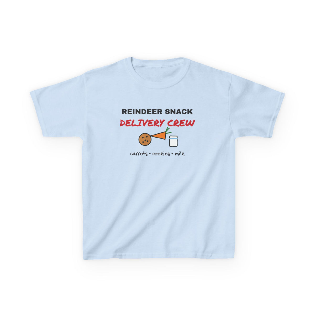 Reindeer Snack Delivery Crew Kids Christmas Tee