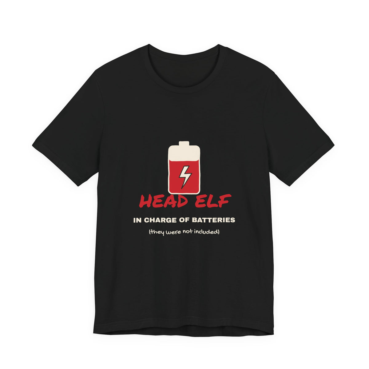 Head Elf in Charge of Batteries Dad Christmas Tee