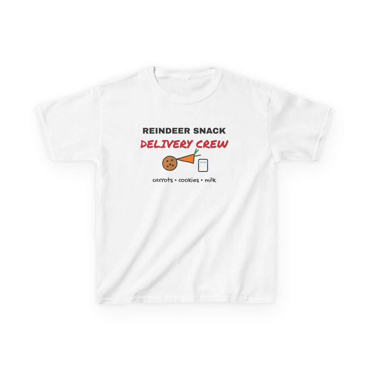 Reindeer Snack Delivery Crew Kids Christmas Tee
