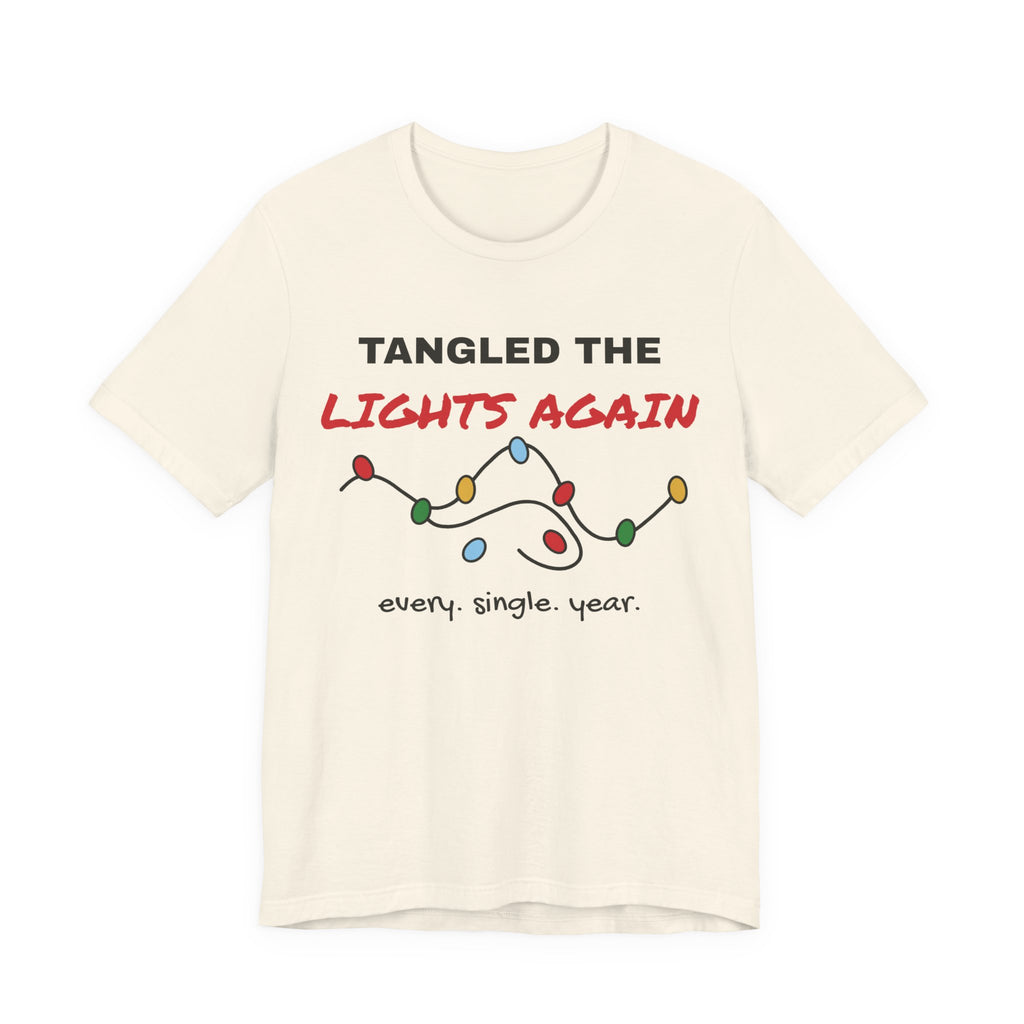 Tangled the Lights Again Funny Christmas Tee