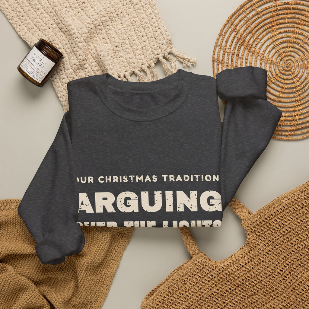 Arguing Over the Lights Couples Christmas Sweatshirt