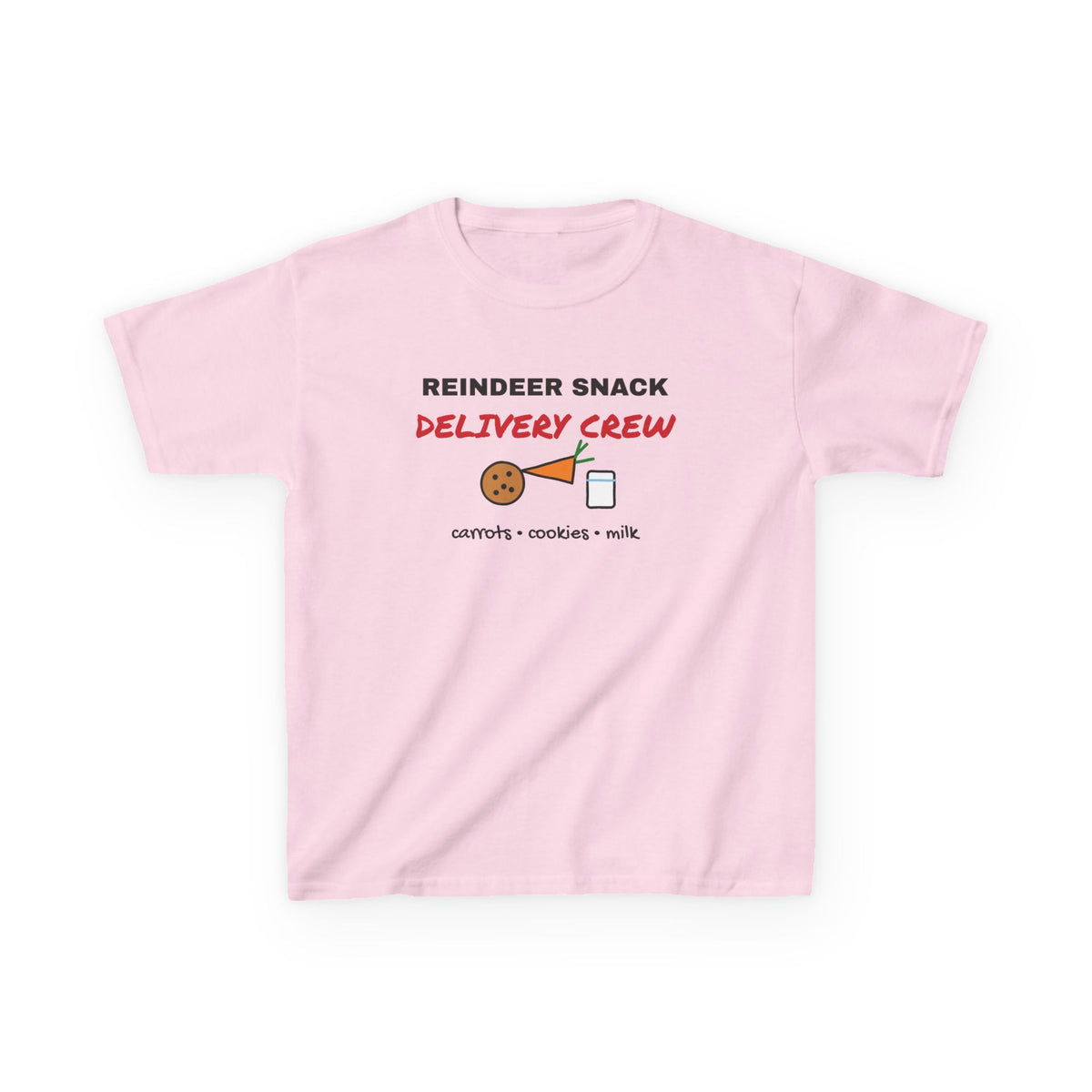 Reindeer Snack Delivery Crew Kids Christmas Tee