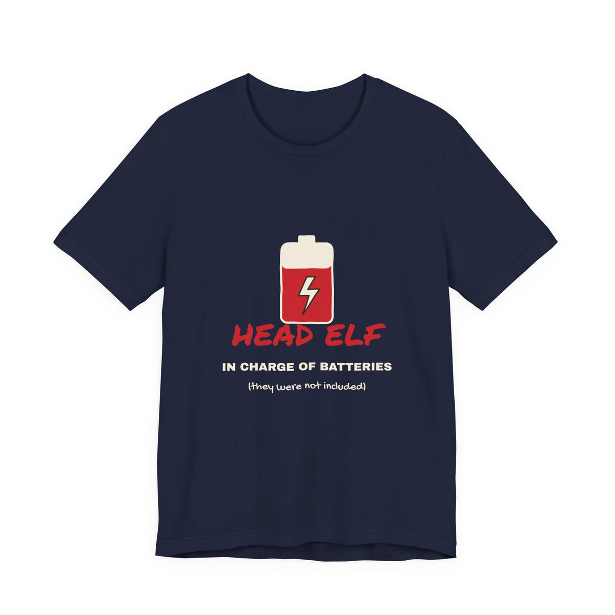 Head Elf in Charge of Batteries Dad Christmas Tee