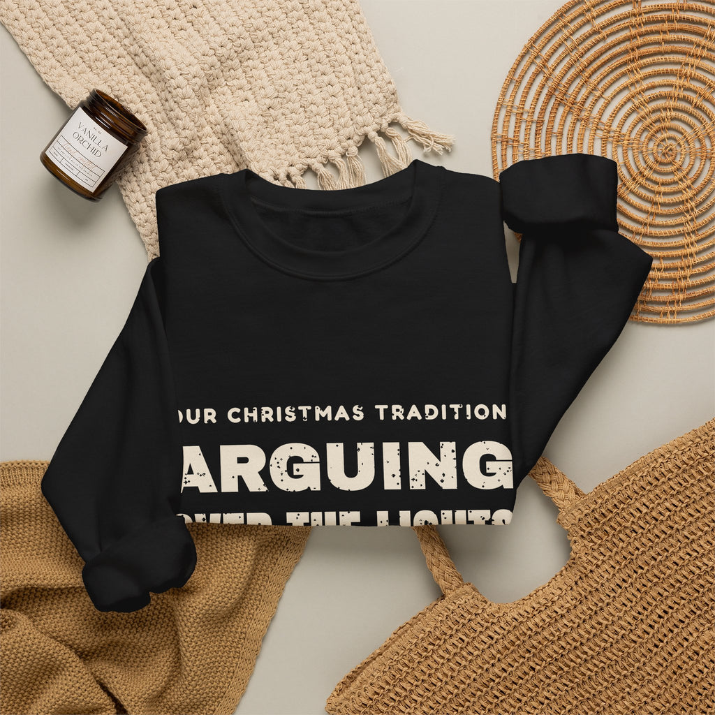 Arguing Over the Lights Couples Christmas Sweatshirt