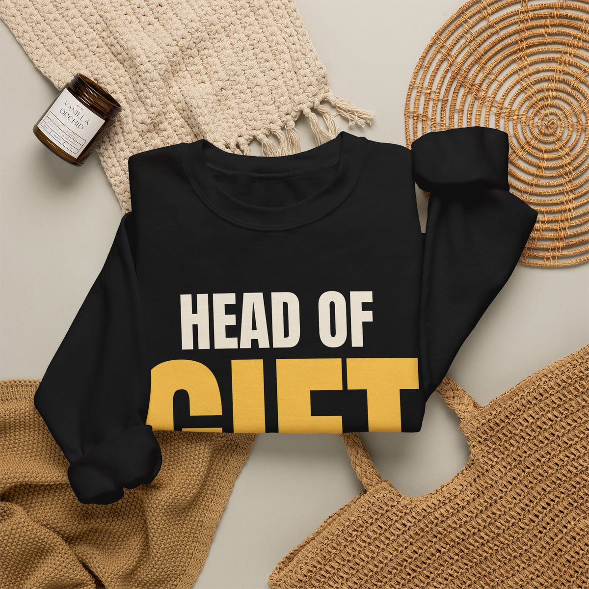 Head of Gift Wrapping Funny Christmas Sweatshirt