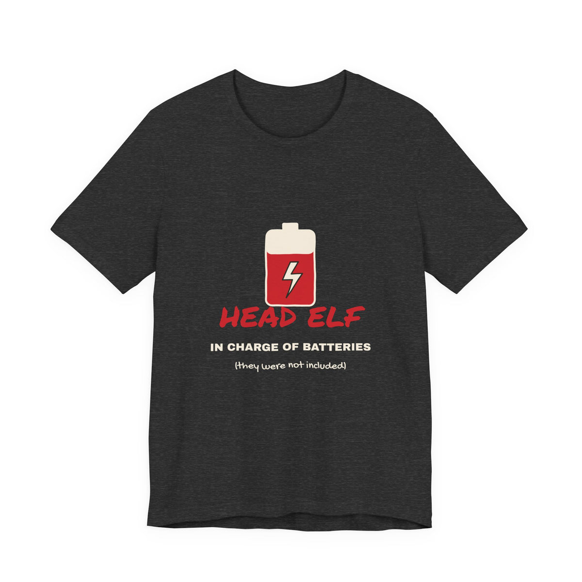 Head Elf in Charge of Batteries Dad Christmas Tee