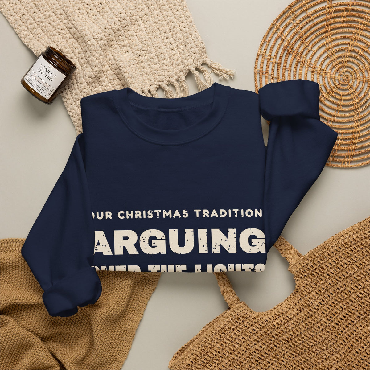 Arguing Over the Lights Couples Christmas Sweatshirt