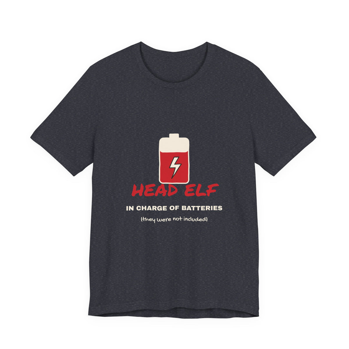 Head Elf in Charge of Batteries Dad Christmas Tee