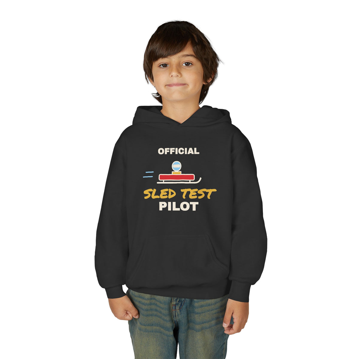 Official Sled Test Pilot Kids Winter Hoodie