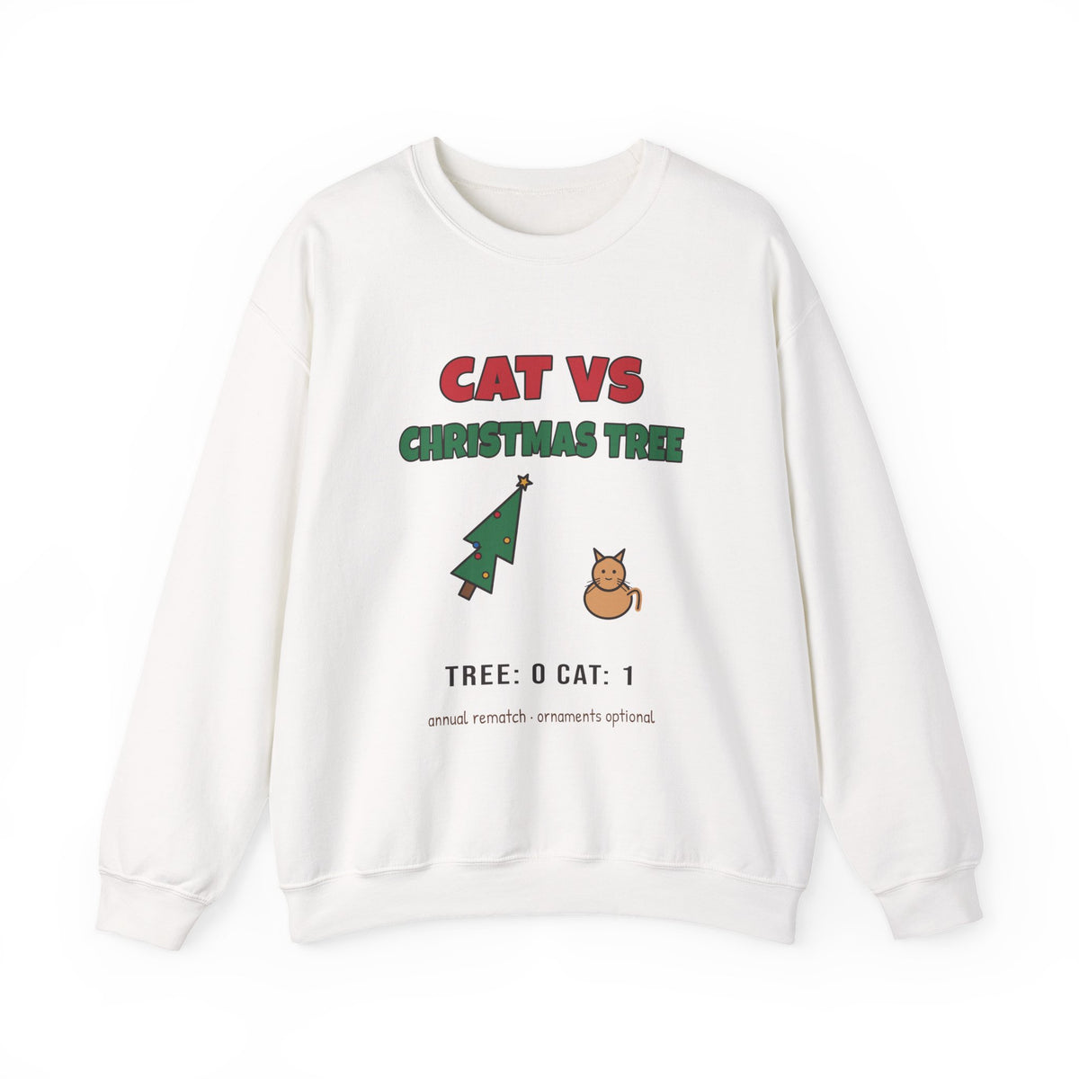 Cat vs Christmas Tree Funny Cat Sweatshirt