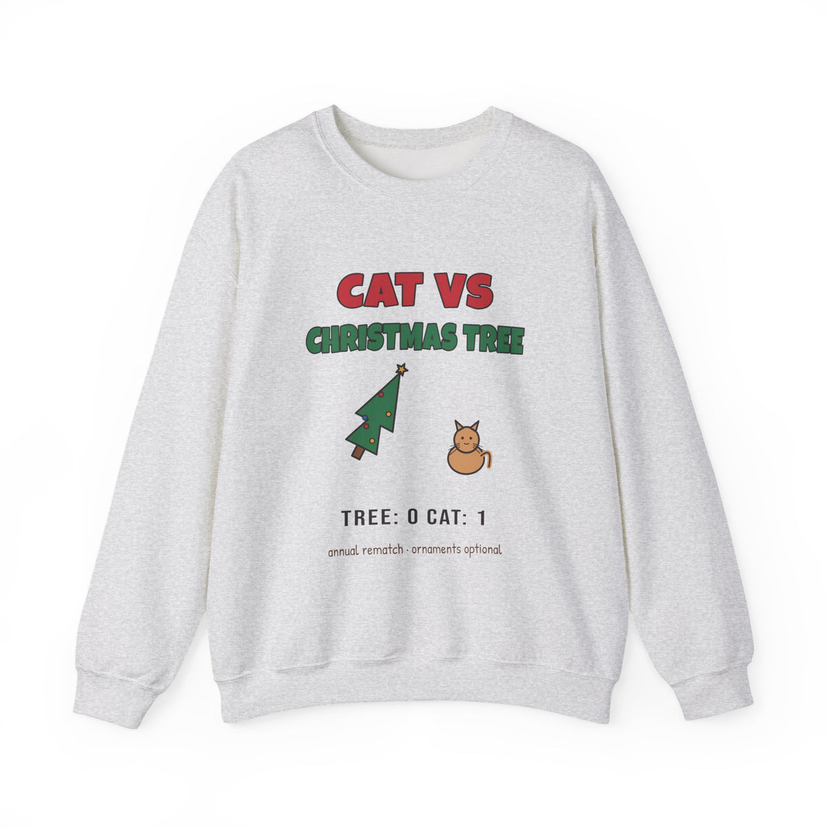 Cat vs Christmas Tree Funny Cat Sweatshirt