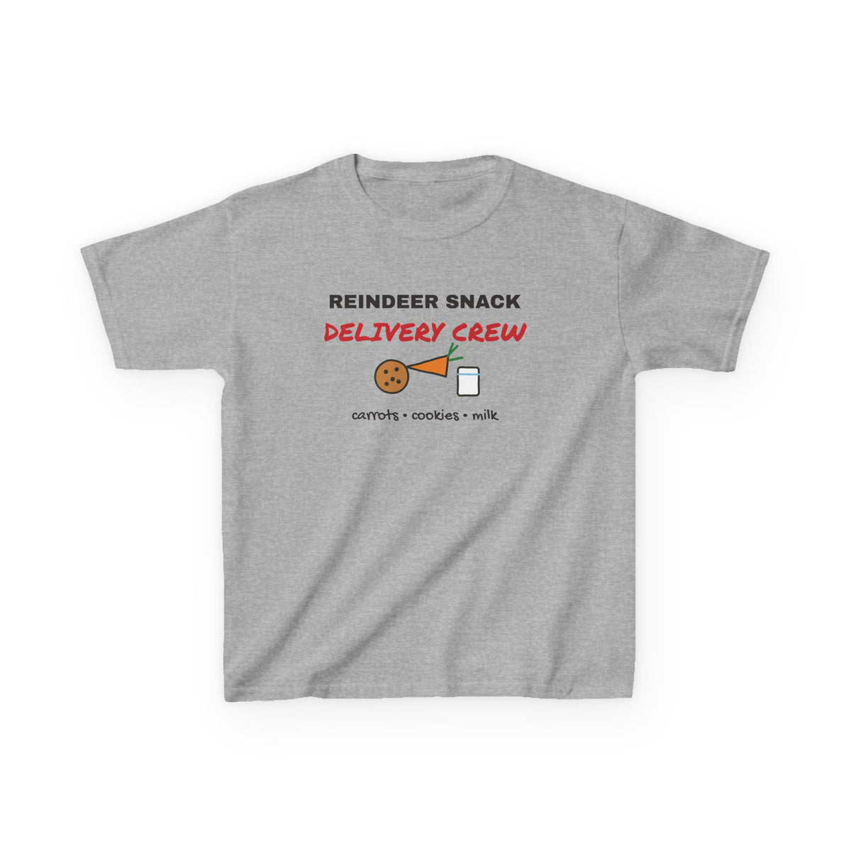 Reindeer Snack Delivery Crew Kids Christmas Tee