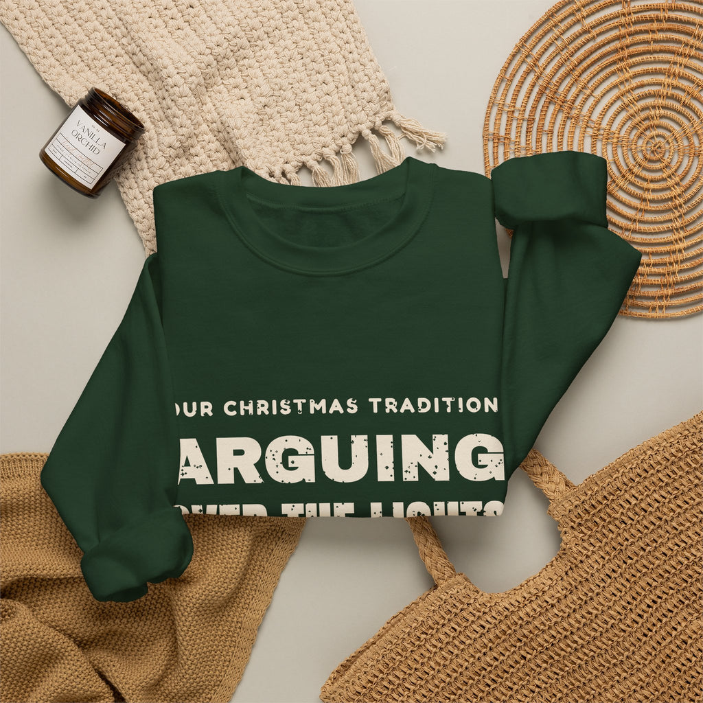 Arguing Over the Lights Couples Christmas Sweatshirt