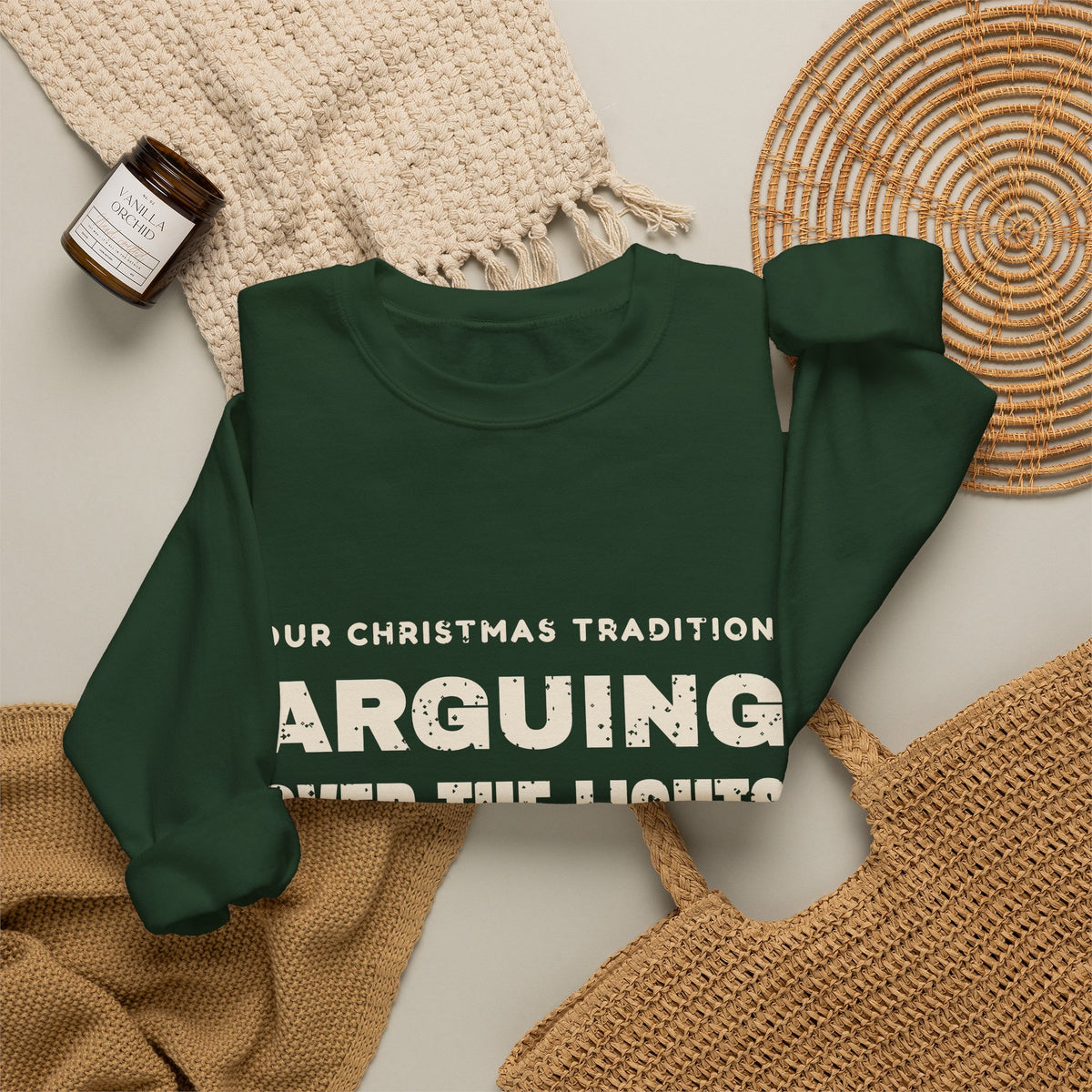 Arguing Over the Lights Couples Christmas Sweatshirt