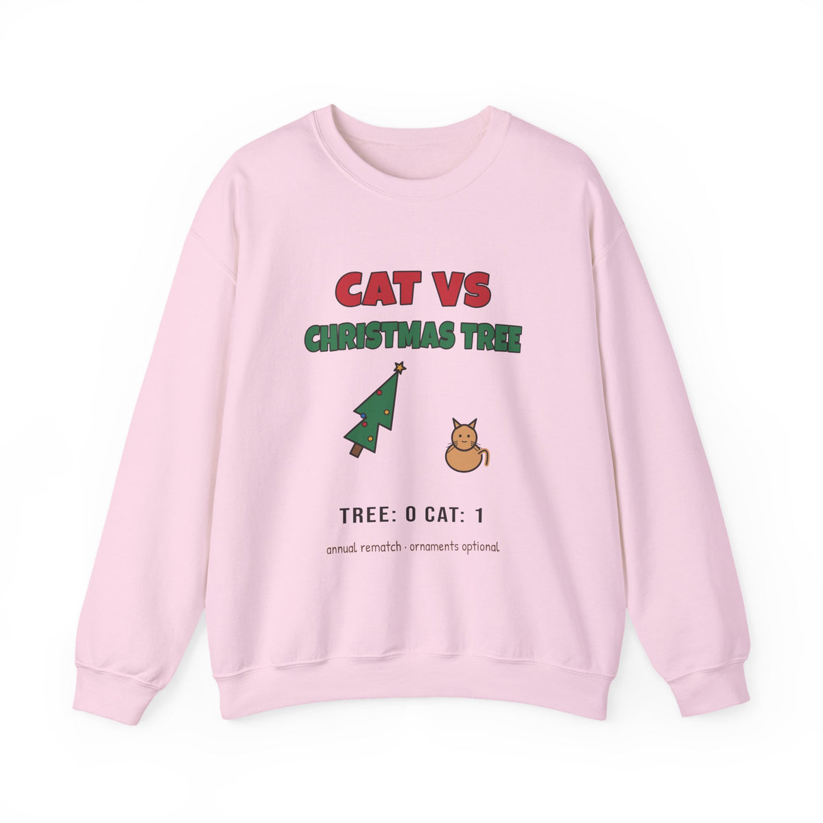 Cat vs Christmas Tree Funny Cat Sweatshirt